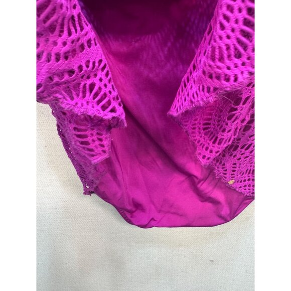 BECCA By Rebecca Virtue Halter One Piece Swimsuit Plus Size 1X Purple Chic Beach - Picture 12 of 12